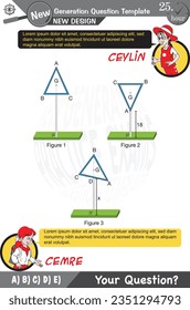 University and high school exam question form, Mathematics, physics, geometry, biology, eps, Next generation problems, two sister, speech bubble, template, experiment