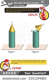 University and high school exam question form, Mathematics, physics, geometry, biology, eps, Next generation problems, two sister, speech bubble, template, experiment