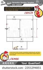 University and high school exam question form, Mathematics, physics, geometry, biology, eps, Next generation problems, two sister, speech bubble, template, experiment