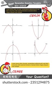 University and high school exam question form, Mathematics, physics, geometry, biology, eps, Next generation problems, two sister, speech bubble, template, experiment