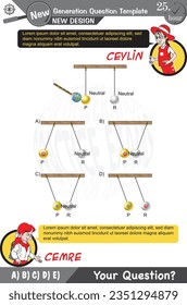 University and high school exam question form, Mathematics, physics, geometry, biology, eps, Next generation problems, two sister, speech bubble, template, experiment