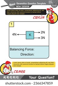 University and high school exam question form, Mathematics, physics, geometry, biology, eps, Next generation problems, two sister, speech bubble, template, experiment