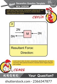 University and high school exam question form, Mathematics, physics, geometry, biology, eps, Next generation problems, two sister, speech bubble, template, experiment