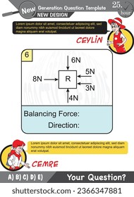 University and high school exam question form, Mathematics, physics, geometry, biology, eps, Next generation problems, two sister, speech bubble, template, experiment