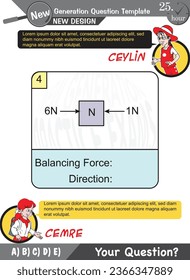 University and high school exam question form, Mathematics, physics, geometry, biology, eps, Next generation problems, two sister, speech bubble, template, experiment