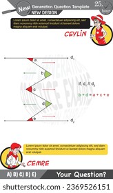 University and high school exam question form, Mathematics, physics, geometry, biology, eps, Next generation problems, two sister, speech bubble, template, experiment
