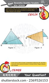 University and high school exam question form, Mathematics, physics, geometry, biology, eps, Next generation problems, two sister, speech bubble, template, experiment