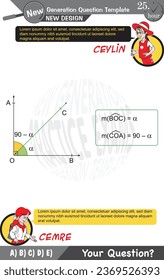 University and high school exam question form, Mathematics, physics, geometry, biology, eps, Next generation problems, two sister, speech bubble, template, experiment