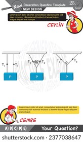 University and high school exam question form, Mathematics, physics, geometry, biology, eps, Next generation problems, two sister, speech bubble, template, experiment