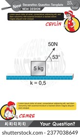 University and high school exam question form, Mathematics, physics, geometry, biology, eps, Next generation problems, two sister, speech bubble, template, experiment