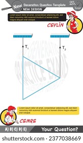 University and high school exam question form, Mathematics, physics, geometry, biology, eps, Next generation problems, two sister, speech bubble, template, experiment