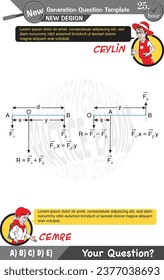 University and high school exam question form, Mathematics, physics, geometry, biology, eps, Next generation problems, two sister, speech bubble, template, experiment