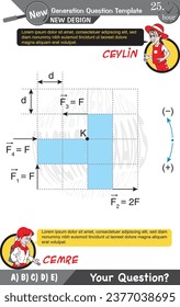 University and high school exam question form, Mathematics, physics, geometry, biology, eps, Next generation problems, two sister, speech bubble, template, experiment