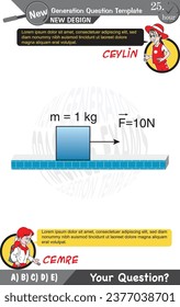University and high school exam question form, Mathematics, physics, geometry, biology, eps, Next generation problems, two sister, speech bubble, template, experiment