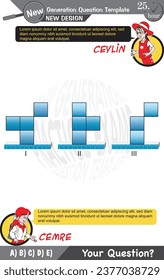 University and high school exam question form, Mathematics, physics, geometry, biology, eps, Next generation problems, two sister, speech bubble, template, experiment