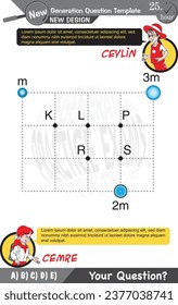 University and high school exam question form, Mathematics, physics, geometry, biology, eps, Next generation problems, two sister, speech bubble, template, experiment