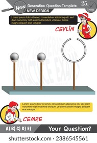University and high school exam question form, Mathematics, physics, geometry, biology, eps, Next generation problems, two sister, speech bubble, template, experiment