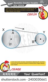 University and high school exam question form, Mathematics, physics, geometry, biology, eps, Next generation problems, two sister, speech bubble, template, experiment