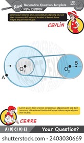 University and high school exam question form, Mathematics, physics, geometry, biology, eps, Next generation problems, two sister, speech bubble, template, experiment