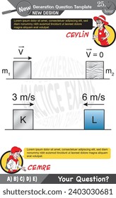 University and high school exam question form, Mathematics, physics, geometry, biology, eps, Next generation problems, two sister, speech bubble, template, experiment