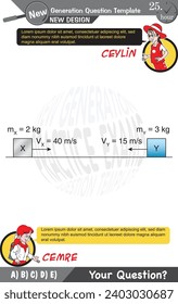 University and high school exam question form, Mathematics, physics, geometry, biology, eps, Next generation problems, two sister, speech bubble, template, experiment