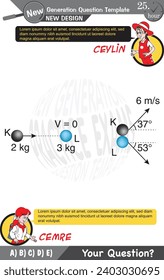 University and high school exam question form, Mathematics, physics, geometry, biology, eps, Next generation problems, two sister, speech bubble, template, experiment