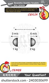 University and high school exam question form, Mathematics, physics, geometry, biology, eps, Next generation problems, two sister, speech bubble, template, experiment