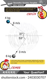 University and high school exam question form, Mathematics, physics, geometry, biology, eps, Next generation problems, two sister, speech bubble, template, experiment