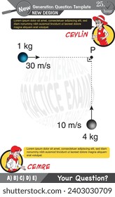University and high school exam question form, Mathematics, physics, geometry, biology, eps, Next generation problems, two sister, speech bubble, template, experiment