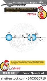 University and high school exam question form, Mathematics, physics, geometry, biology, eps, Next generation problems, two sister, speech bubble, template, experiment