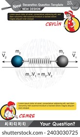 University and high school exam question form, Mathematics, physics, geometry, biology, eps, Next generation problems, two sister, speech bubble, template, experiment