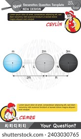 University and high school exam question form, Mathematics, physics, geometry, biology, eps, Next generation problems, two sister, speech bubble, template, experiment