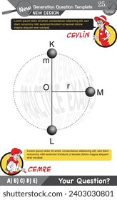 University and high school exam question form, Mathematics, physics, geometry, biology, eps, Next generation problems, two sister, speech bubble, template, experiment