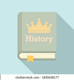 University history book icon. Flat illustration of university history book vector icon for web design