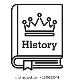 University history book icon. Outline university history book vector icon for web design isolated on white background
