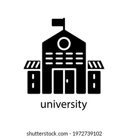 University icon. Editable stroke. Design template vector