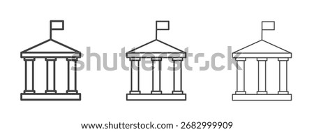 University icon - editable stroke vector illustration