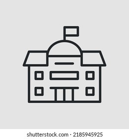 University icon. Flat university building for social media, app and web design. Vector illustration