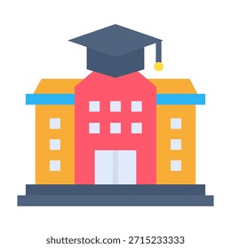 Ilustração de vetor de design plano de ícone da universidade