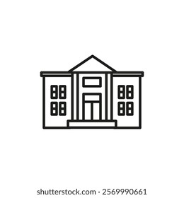 University icon flat line symbol set.