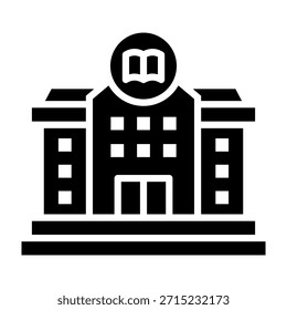 Ilustração de vetor de design de glifos de ícones da universidade