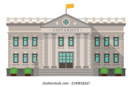 University Icon. Higher Education Symbol. Buiding Exterior