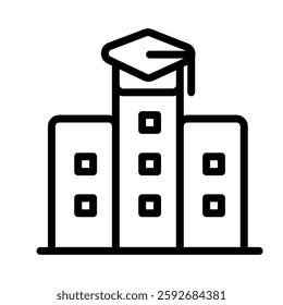 University icon illustration in line style. Perfect for website mobile app presentation. Suitable for any user interface and user experience