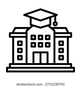 Ilustração vetorial de design de linha de ícone da universidade