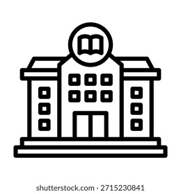 Ilustração vetorial de design de linha de ícone da universidade