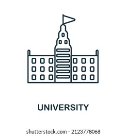 University icon. Line element from university collection. Linear University icon sign for web design, infographics and more.