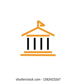 University icon. Line and two colour design template