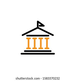 University icon. Line and two colour design template
