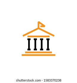 University icon. Line and two colour design template