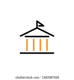 University icon. Line and two colour design template
